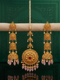 Royal Heritage Gold Plated Jhumka Tikka Set