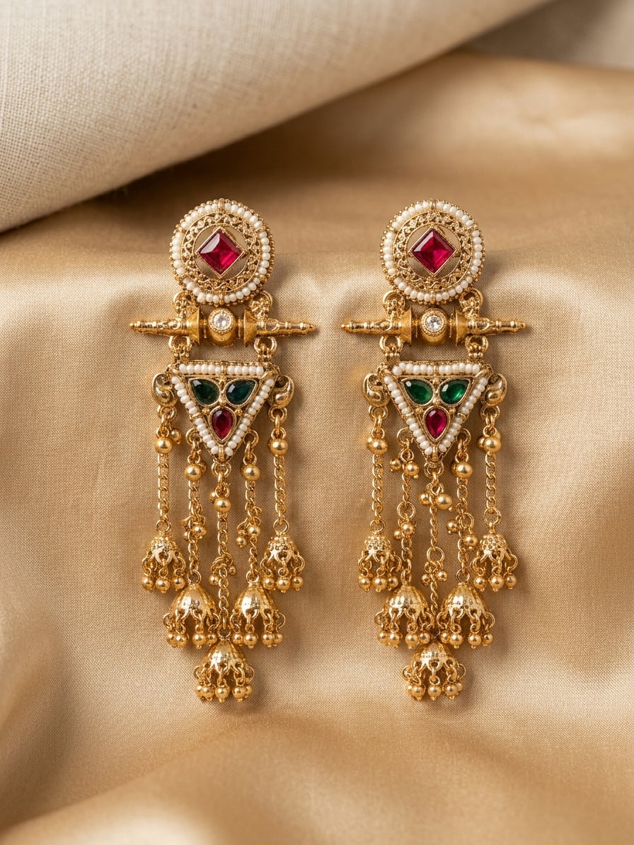 The Noor Geometric Chandelier Earrings
