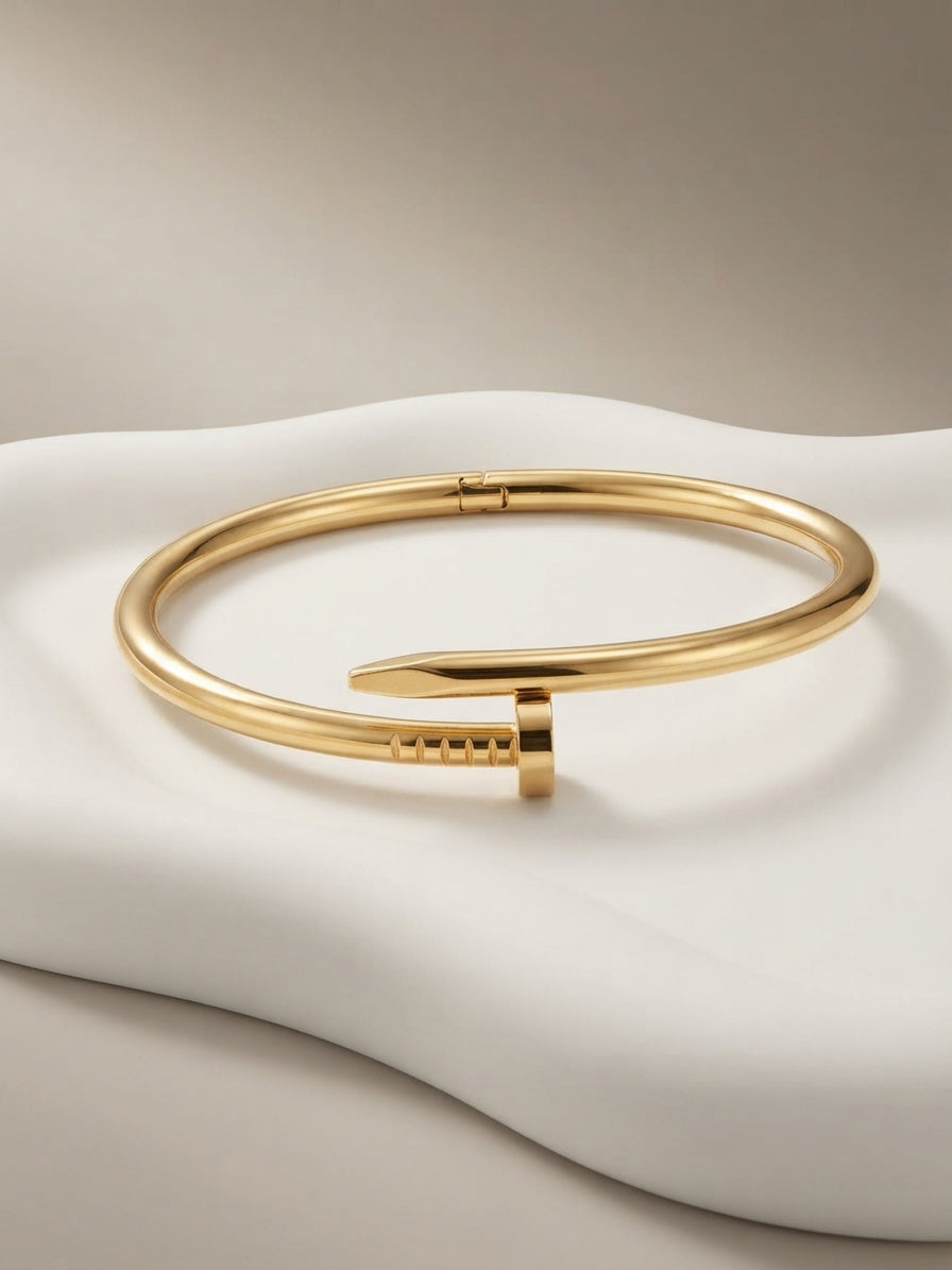 AuraGlow Nail-Hinged Bangle