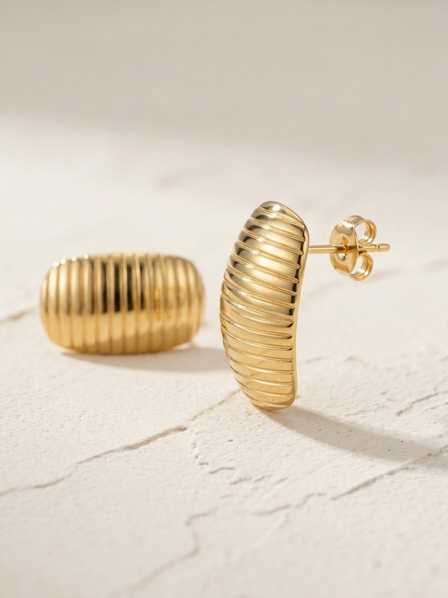 Pleated Square Studs