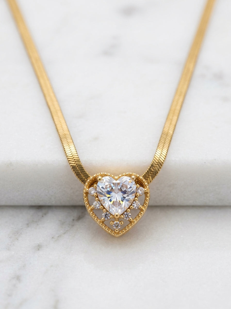 Amour Crystal Snake Chain Pendant