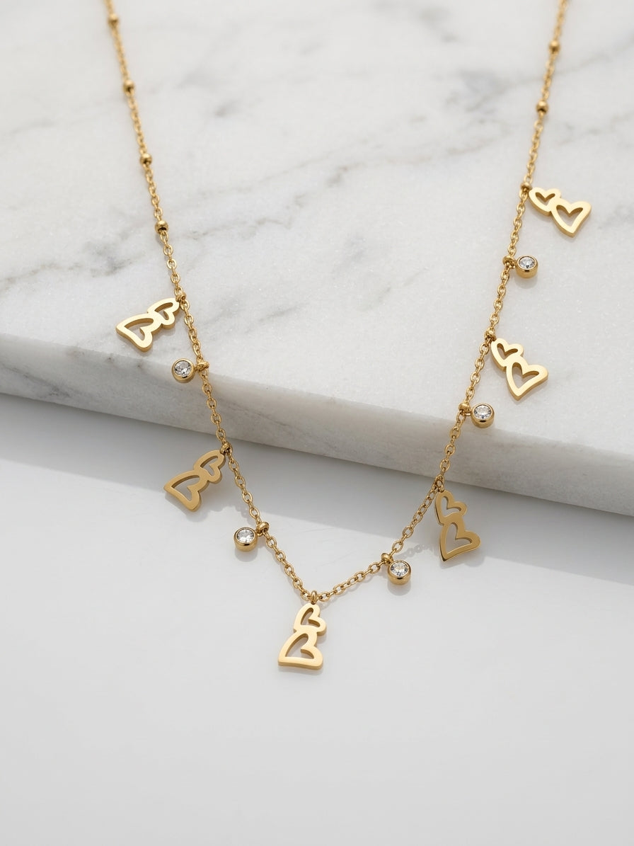 Valentina Heart Drop & Crystal Pendant