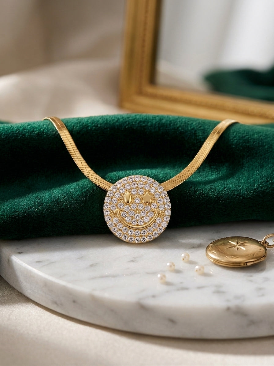 Golden Hour Smiley Pendant