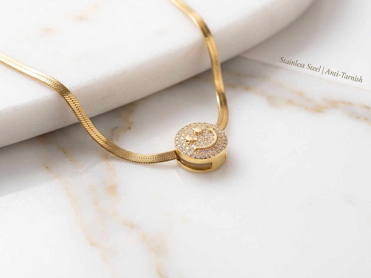 Golden Hour Smiley Pendant