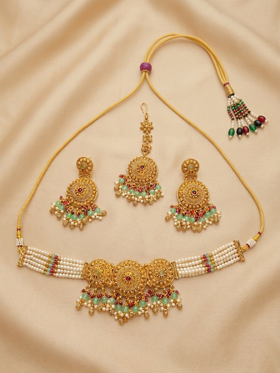 Rajwada Gulbahar Pearl Jewellery set