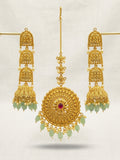 Royal Mint Antique Gold Jhumka & Tikka Set
