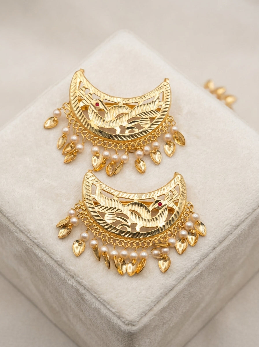 Gold plated peacock Hair pin