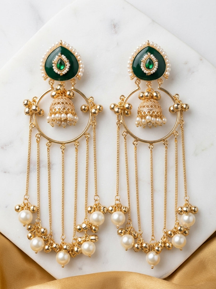 Noor Emerald Statement Sahara Earrings